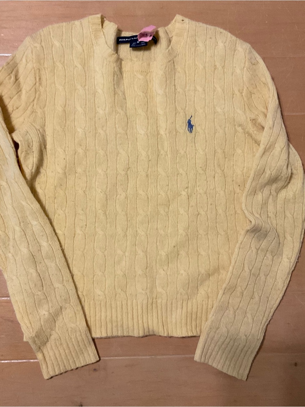 Ralph Lauren Yellow Cable-Knit Crewneck Sweater